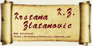 Krstana Zlatanović vizit kartica